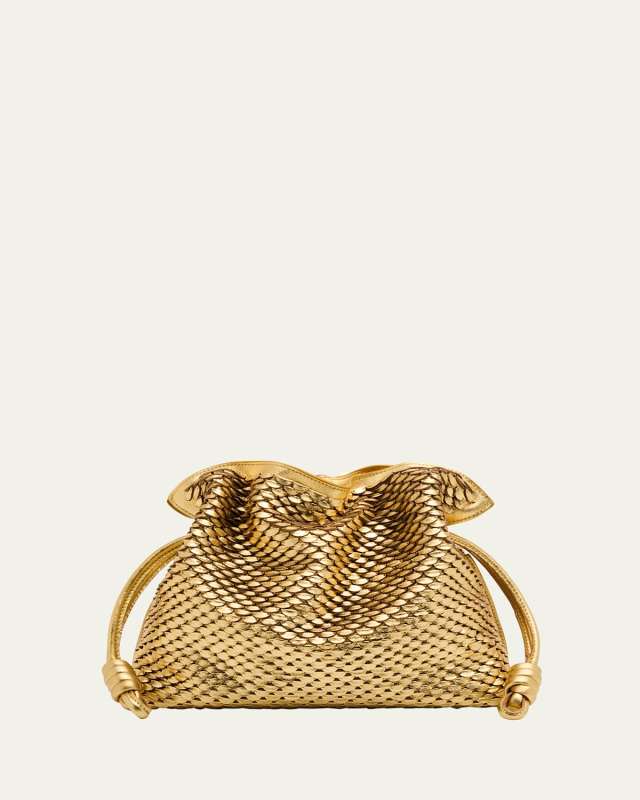 Flamenco Clutch Bag in Scales Metallic Leather